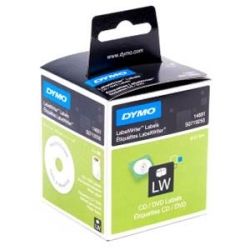Dymo SD14681 CD/DVD Labels - Paper/White 57mm Diameter 1 Roll/Box 160 Labels/Roll