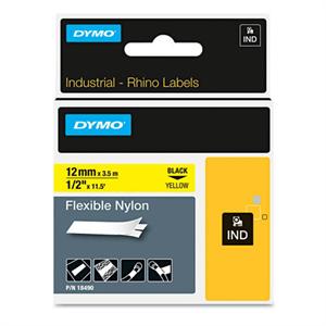 DYMO (SD18490) Flexible Nylon, 12mm - Black on Yellow