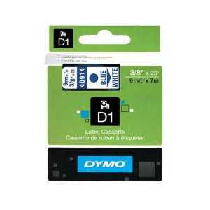 DYMO D1 (SD40914/S0720690) Label Cassette, 9mm x 7m - Blue on White