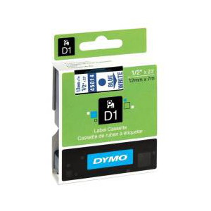 DYMO D1 (SD45014/S0720540)  Label Cassette, 12mm x 7m - Blue on White