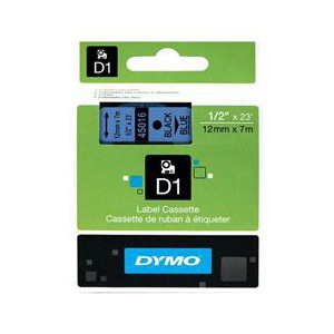 DYMO D1 (SD45016/S0720560) Label Cassette, 12mm x 7m - Black on Blue