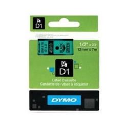 Dymo SD45019 D1 Label Cassette 12mm x 7m - Black on Green