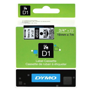 Dymo D1 Label Cassette 19mmx7m - Black on Clear