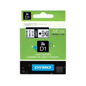 Dymo D1 Label Cassette 19mmx7m - Black on White