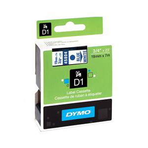 Dymo D1 Label Cassette 19mmx7m - Blue on White