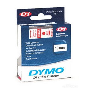 Dymo D1 Label Cassette 19mmx7m - Red on White