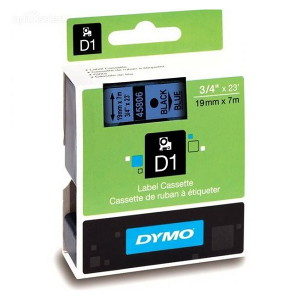 Dymo D1 Label Cassette 19mmx7m - Black on Blue