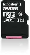 Kingston 128GB microSDXC Class 10 Flash Card