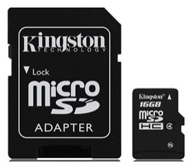 16GB microSDHC Class 4 Flash Card