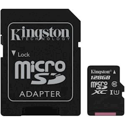 Kingston 128GB MicroSD SDHC SDXC Class10 UHS-I Memory Card 80MB/s Read 10MB/s Write with standard SD adaptor ~SDC10G2/128GBFR FMK-SDC10G2-128
