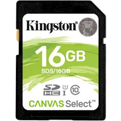 Kingston 16GB SD Card SDHC/SDXC Class10 UHS-I Flash Memory 80MB/s Read 10MB/s Write Full HD for Photo Video Camera Waterproof Shock Proof