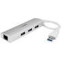 3 Port Portable USB 3.0 Hub plus GbE