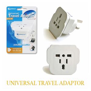 Sansai Travel Adapter for 240V Equipment from Britain/ USA/ Europe/ Japan/ China/ Hongkong/ Singapore/ Korea