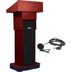 WL Executive Adj Lectern Mahogany 50W Amp UHF 2 Speakers Microphone