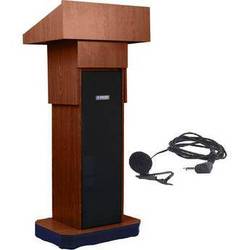 WL Executive Adj Lectern Walnut 50W Amp UHF 2 Speakers Microphone