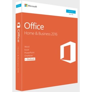 Microsoft Office 2016 Home & Business, Retail Software, 1 User - Medialess V2