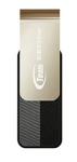 Team Group USB Drive 8GB, C143, USB3.0, Black, Rotating, Capless, READ 25MB/s, 15g, Lifetime Warranty