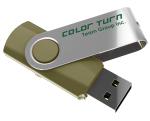 Team Group USB Drive 16GB, Colour Turn, USB2.0, Green & Silver, Rotating, Capless, 15MB/s Read*, 11g, Lifetime Warranty