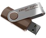 Team Group USB Drive 8GB, Colour Turn, USB2.0, Brown & Silver, Rotating, Capless, 15MB/s Read*, 11g, Lifetime Warranty
