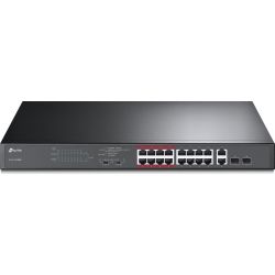 TP-Link TL-SL1218MP 16 Port PoE 10/100 Mbps Unmanaged Switch, Gigabit RJ 45 (2), GbE/PoE+ (16), 5 Yr