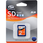 Team Group Memory Card SD 2GB, 80X, 6MB/s Write*, Lifetime Warranty