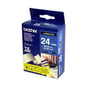 Brother TZ-555 Laminated White Printing on Blue Tape (24mm Width 8 Metres in Length)