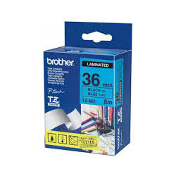 Brother TZ-561 Laminated Black Printing on Blue Tape (36mm Width 8 Metres in Length)