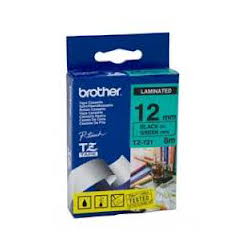 Brother TZ-731 Laminated Black Printing on Green Tape (12mm Width; 8 Metres in Length)