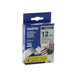 Brother TZ-M931 Laminated Black Printing on Silver Tape - Mat (9mm Width 8 Metres in Length)