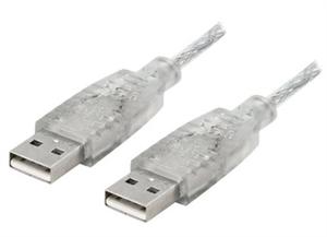 8ware UC-2002AA,USB 2.0 Cable 2m A to A Male to Male Transparent, 1 Year Warranty, 8WR CAB USB2.0-A-A-2M