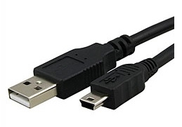 8ware UC-2005ABN, USB 2.0 - 5m Cable Type A to Mini-USB B M/M, Black, 8WR CAB USB-A-MINI-B-5M