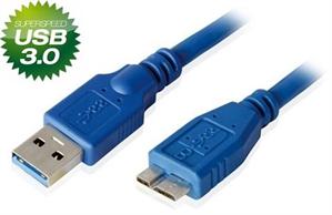 8Ware UC-3001AUB USB 3.0 Certified Cable - USB A Male to Micro-USB B Male, Blue 1m