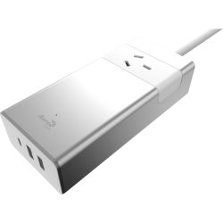 AeroCool ASA Aluminum PowerStrip 1 Outlet, 1 TypeC 5V/3.0A, 2 USB Charging Port 5V/2.4A