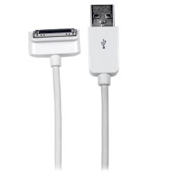 StarTech 1m (3ft) Down Angle Apple 30-Pin Dock Connector to USB Cable for iPhone/iPod/iPad with Stepped Connector