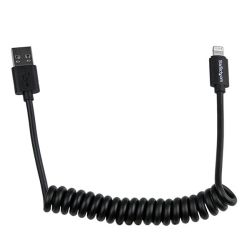 0.6m 2ft Coiled Lightning to USB Cable