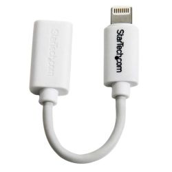 StarTech White Micro USB to Apple 8-Pin Lightning Connector Adapter for iPhone/iPod/iPad