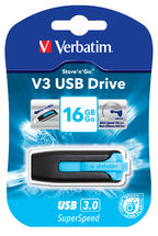 Verbatim 16GB V3 USB3.0 Blue Store'n'Go V3; Rectractable