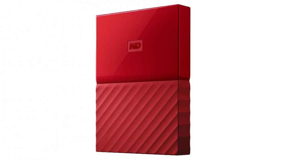 WD My Passport 2017 2TB Portable Hard Drive - Red