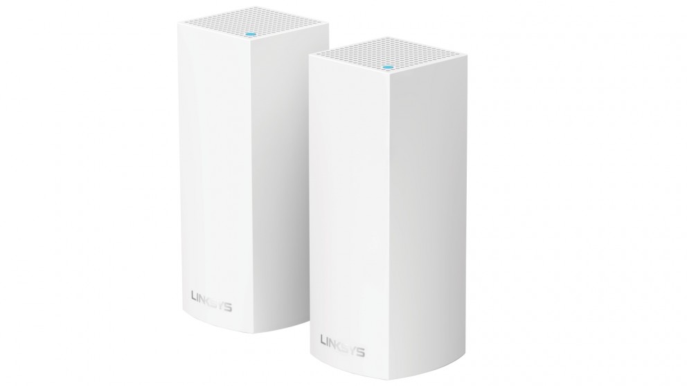 LINKSYS VELOP WI-FI MESH SYSTEM AC2200 TRI-BAND, MU-MIMO LAN(2), WAN(2), 2-PACK, 3YR WTY