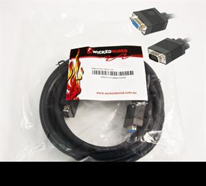 Wicked Wired WW-AV-HD15MFCORE10M 10m HD15 15-Pin Male VGA to HD15 15-Pin Female VGA Video Cable